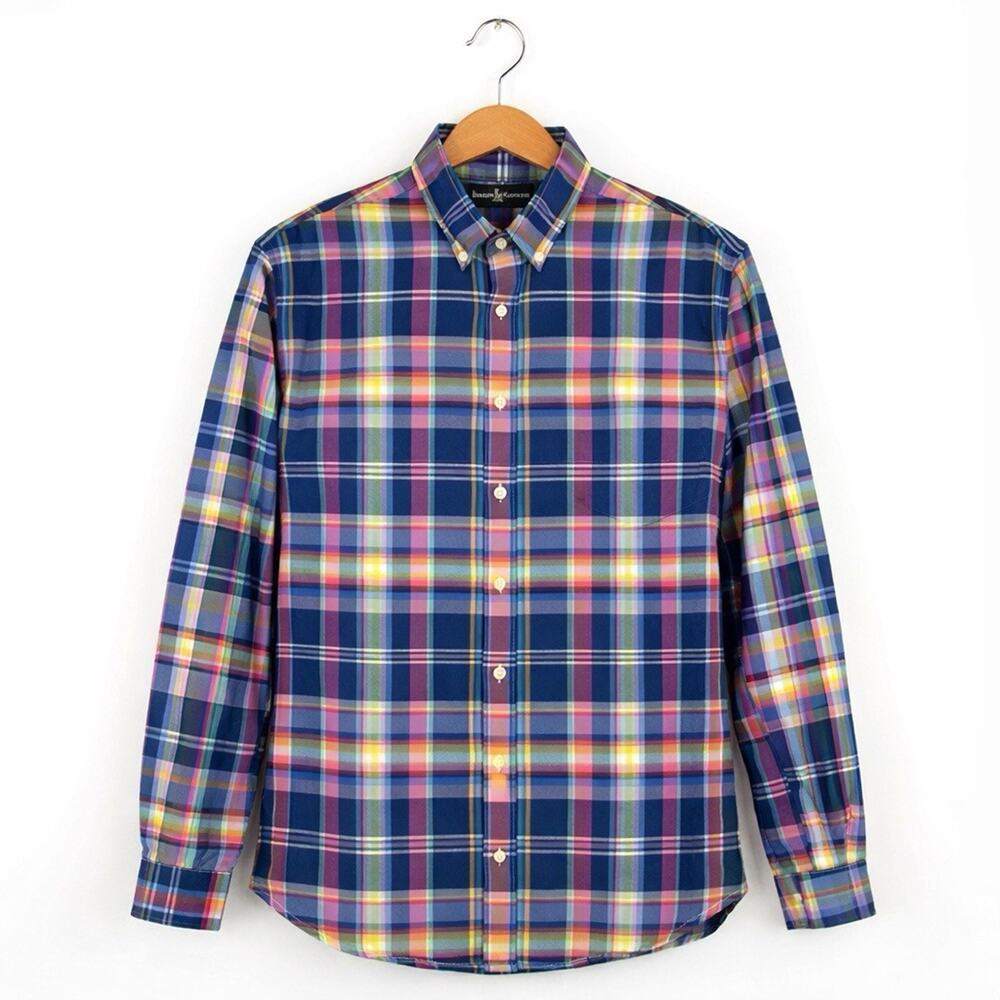 Ralph Lauren Button Down Shirt Men Medium Multicolor Plaid Cotton